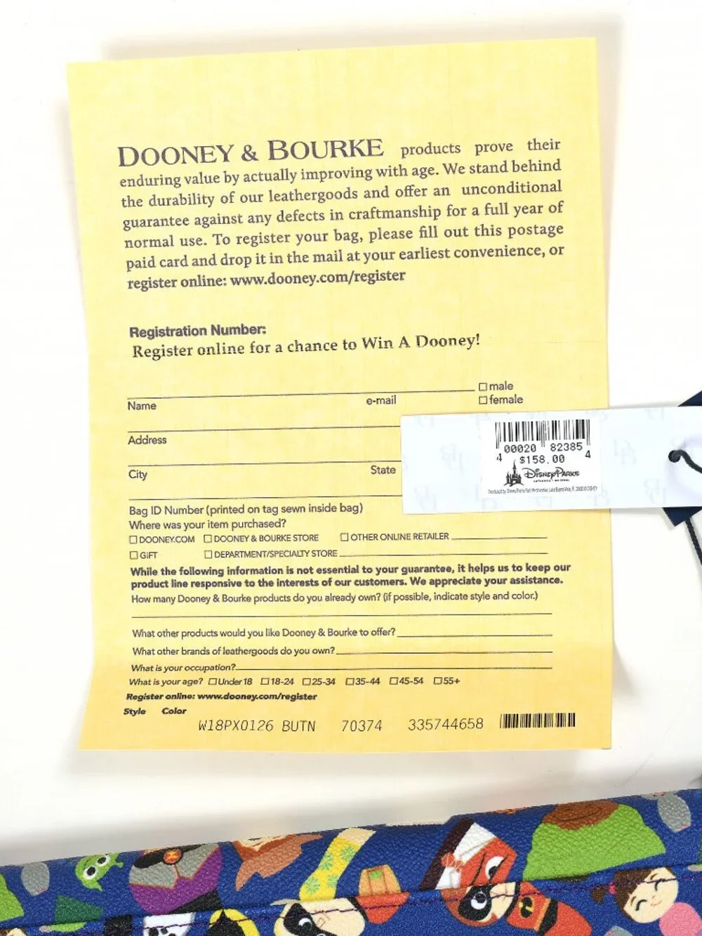 Disney Dooney & Bourke 2018 Pixar Fest Zip Around Wallet Wristlet NWT W18PX0126